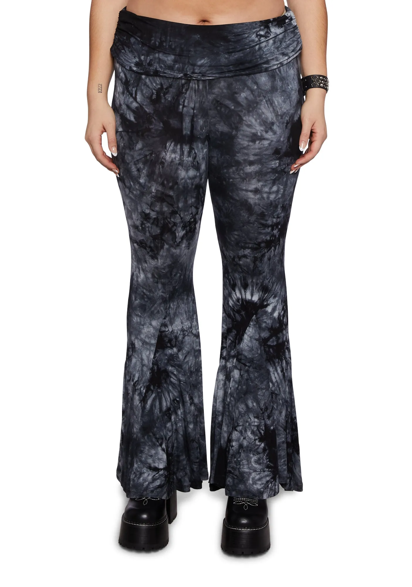 Plus Dew Morning Flare Pants- Grey