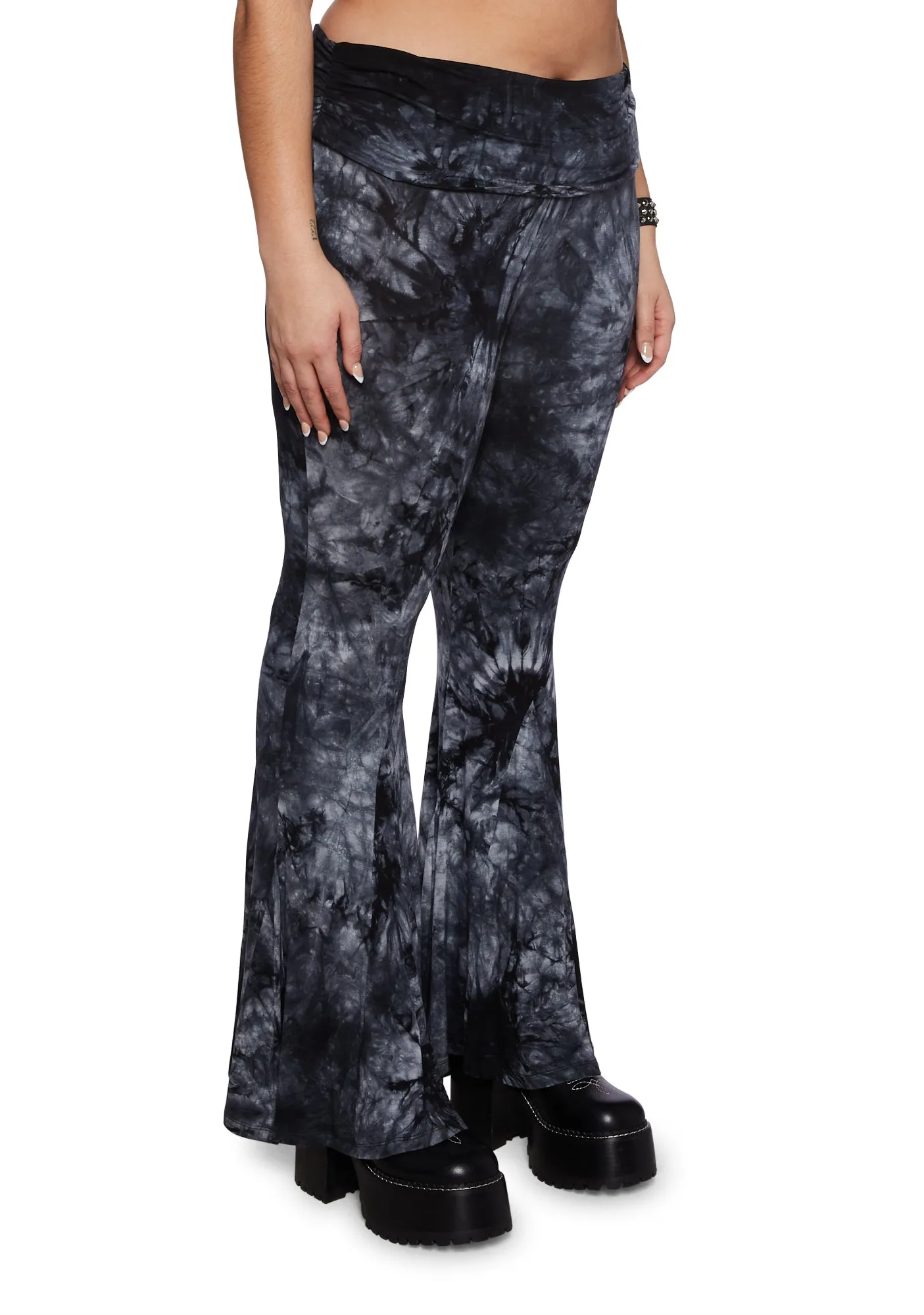 Plus Dew Morning Flare Pants- Grey