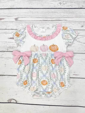 Pumpkin Print Bubble Romper