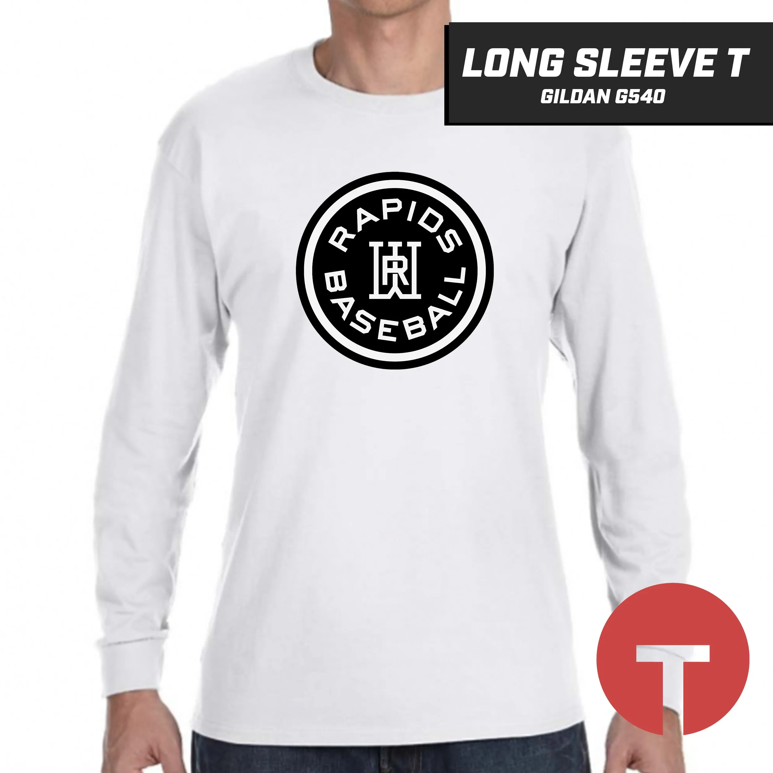 Rapids Baseball - Long-Sleeve T-Shirt Gildan G540 - LOGO 3