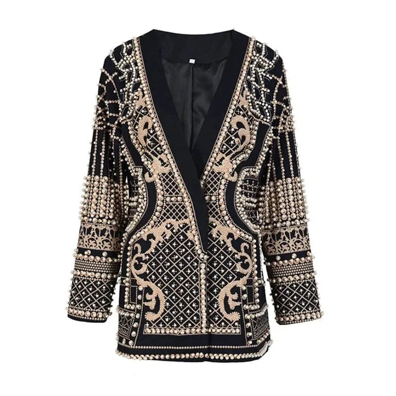 Retro Beaded Suit Jacket