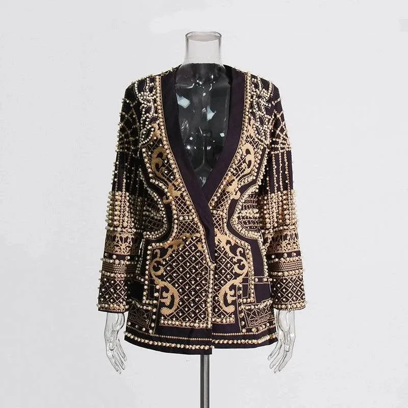 Retro Beaded Suit Jacket