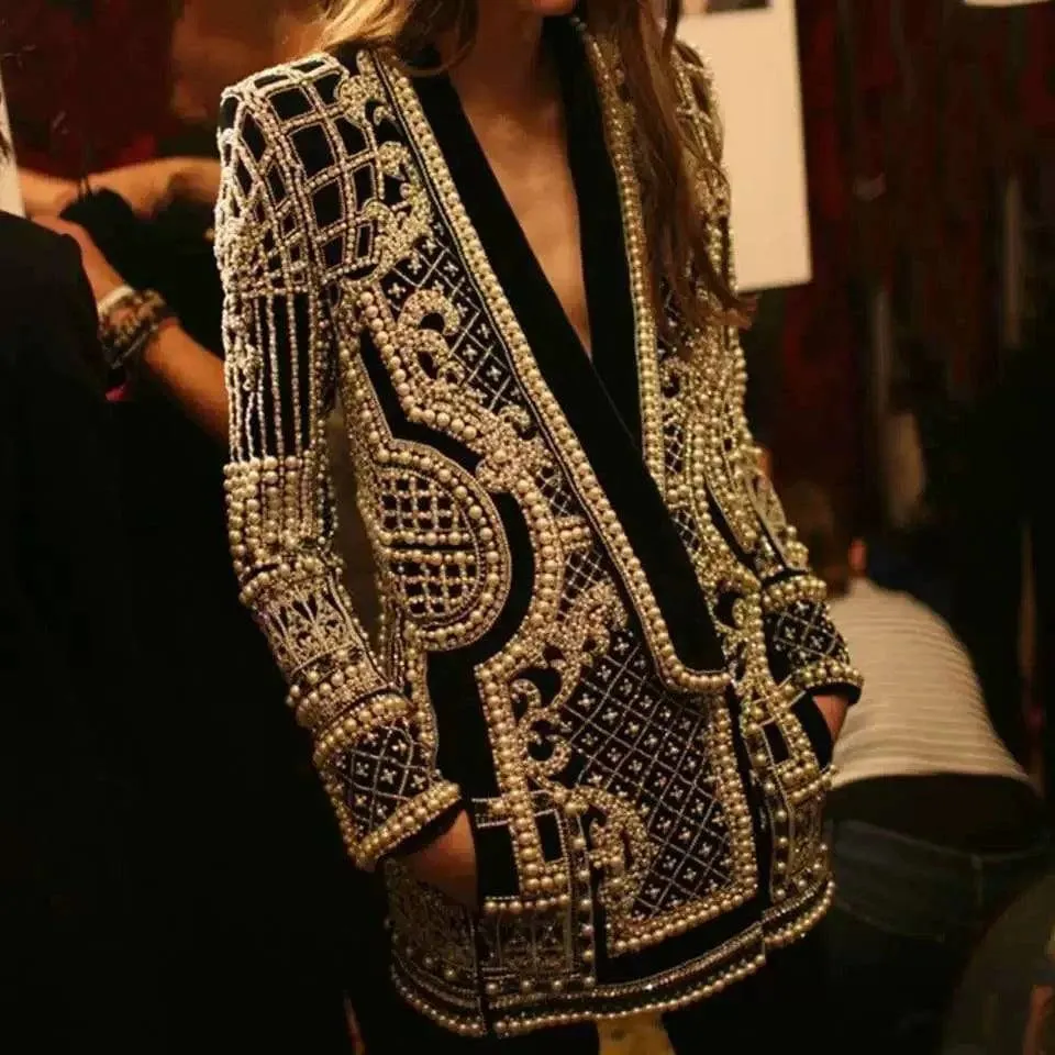 Retro Beaded Suit Jacket