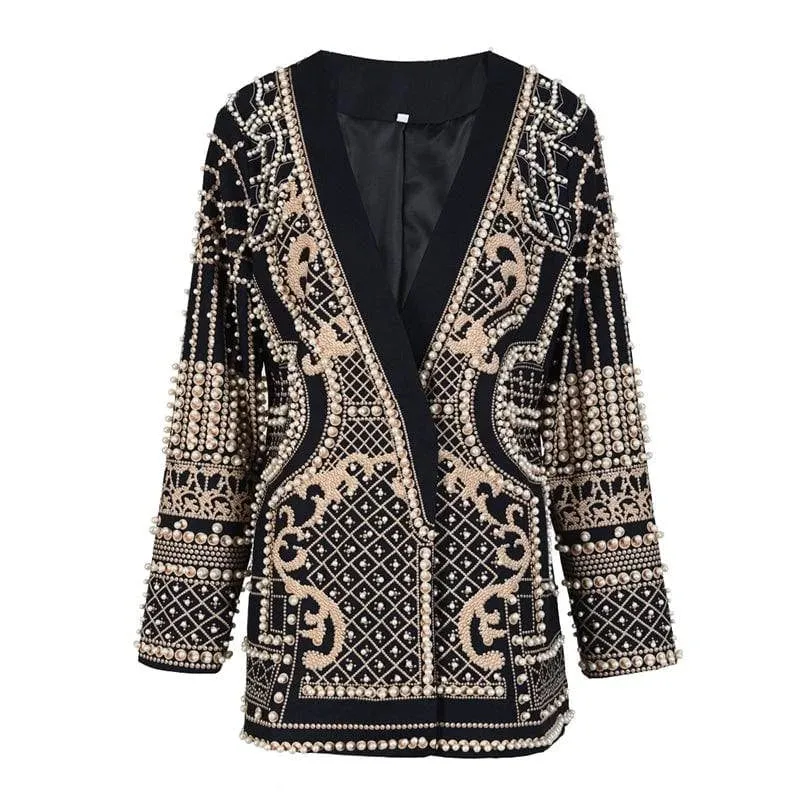 Retro Beaded Suit Jacket