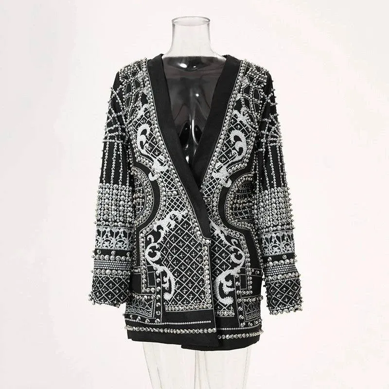 Retro Beaded Suit Jacket