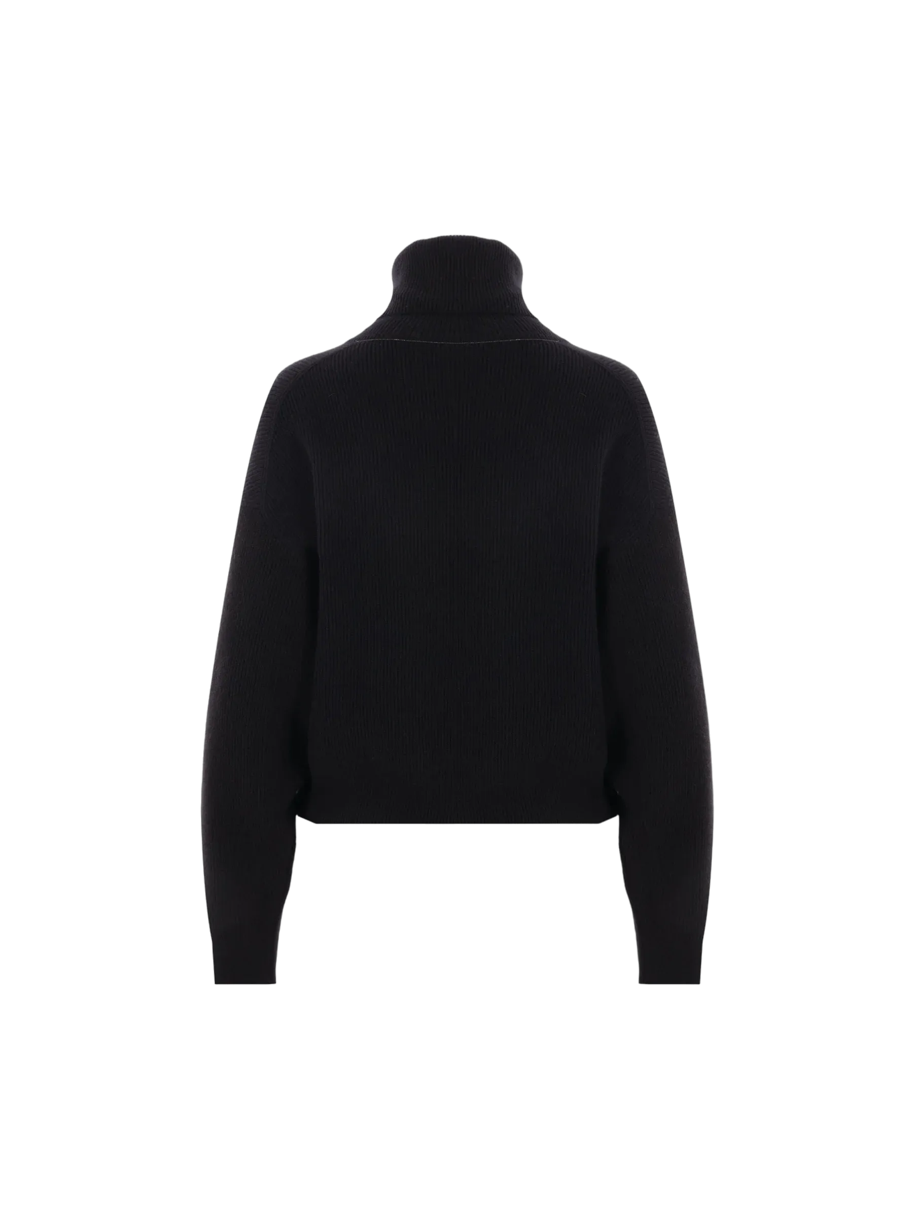 Ribbed Cashmere Silk Turtleneck Sweater