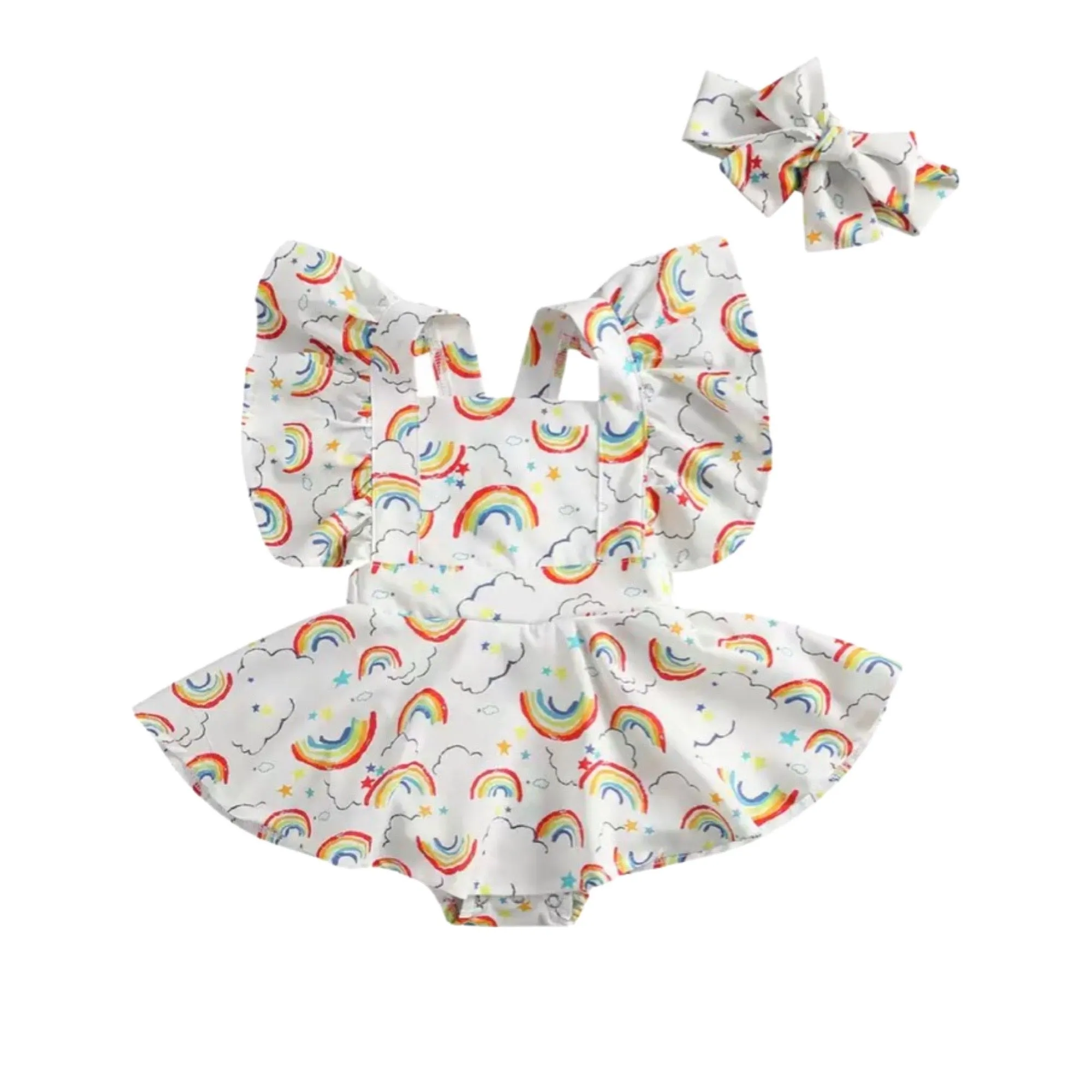 Rizza Rainbow Frill Romper