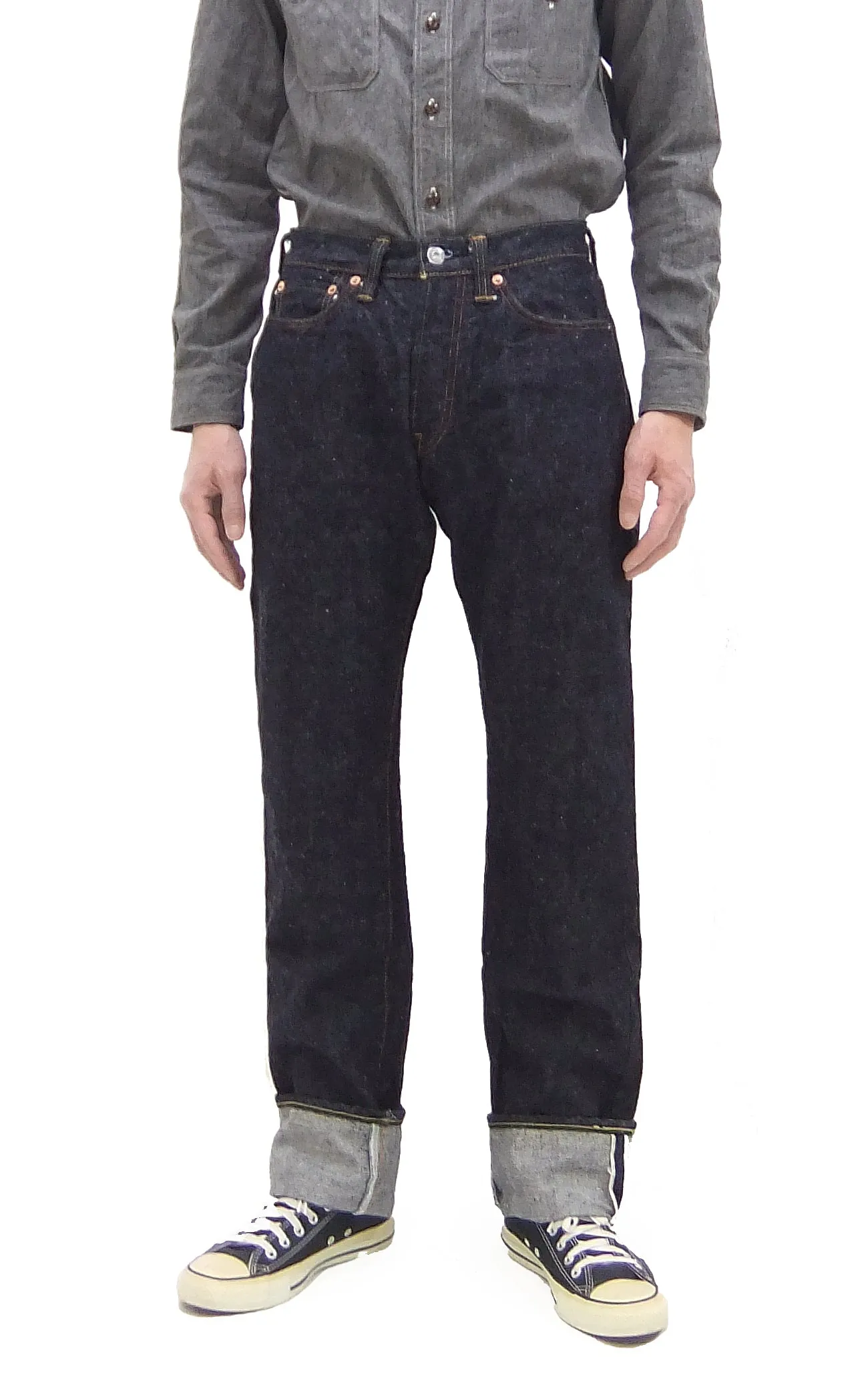 Samurai Jeans S0510XXII Men's Regular Straight Fit One-Washed 15 Oz. Indigo Japanese Denim Pants One Wash