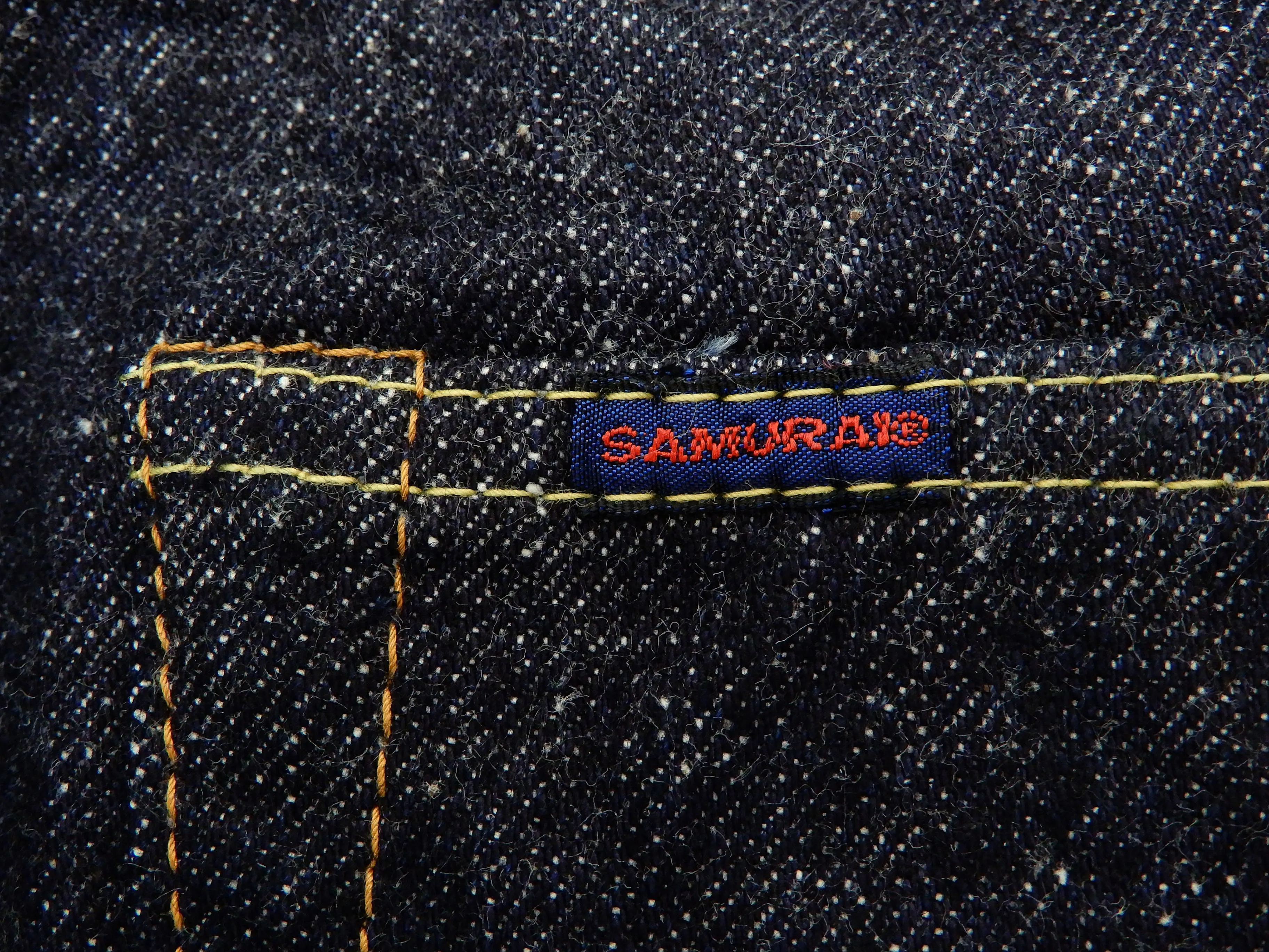 Samurai Jeans S0510XXII Men's Regular Straight Fit One-Washed 15 Oz. Indigo Japanese Denim Pants One Wash