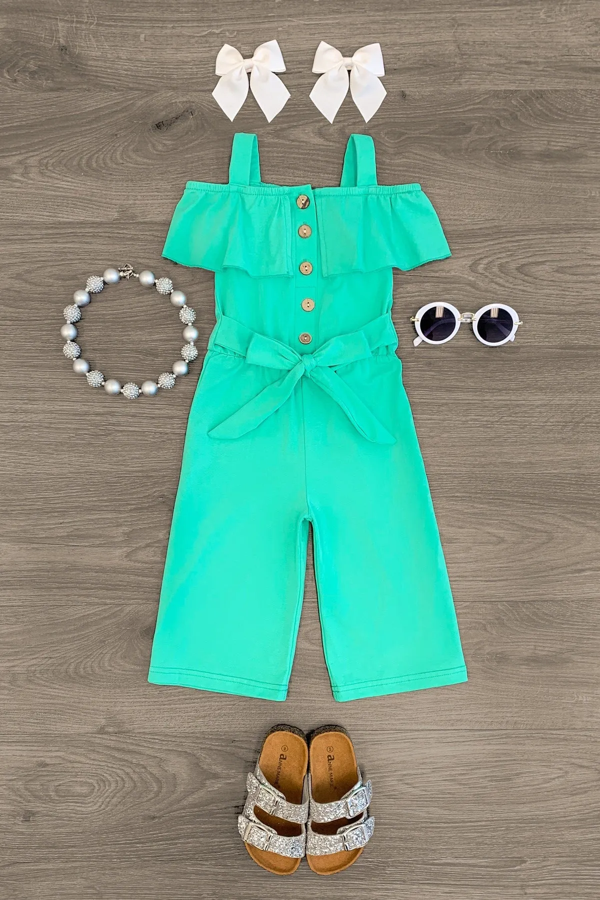 Seafoam Green Cold Shoulder Romper