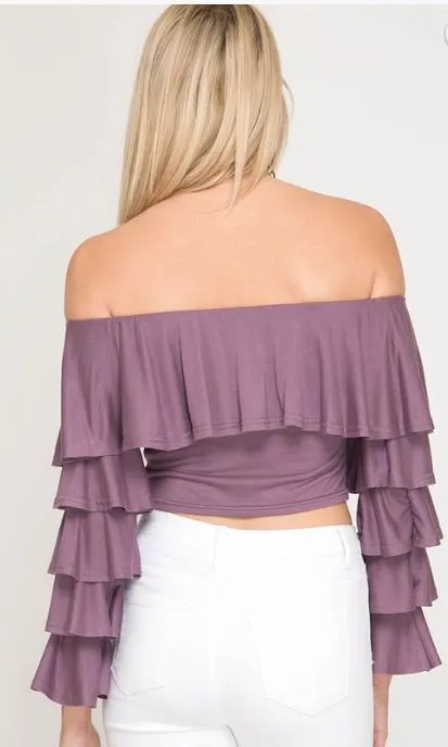 Strapless Ruffle Sleeve Top