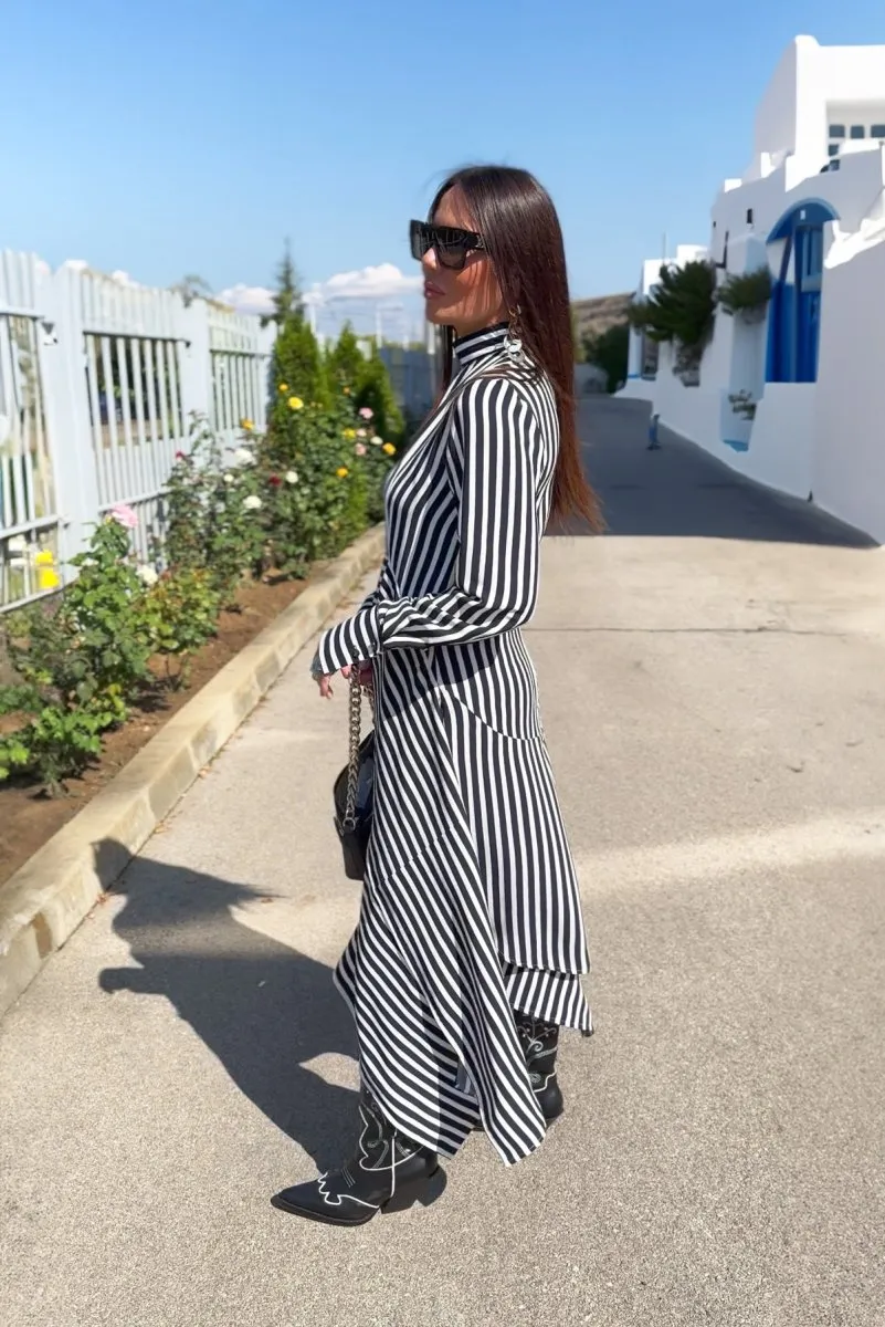 Stripe Flounces Dress DOA