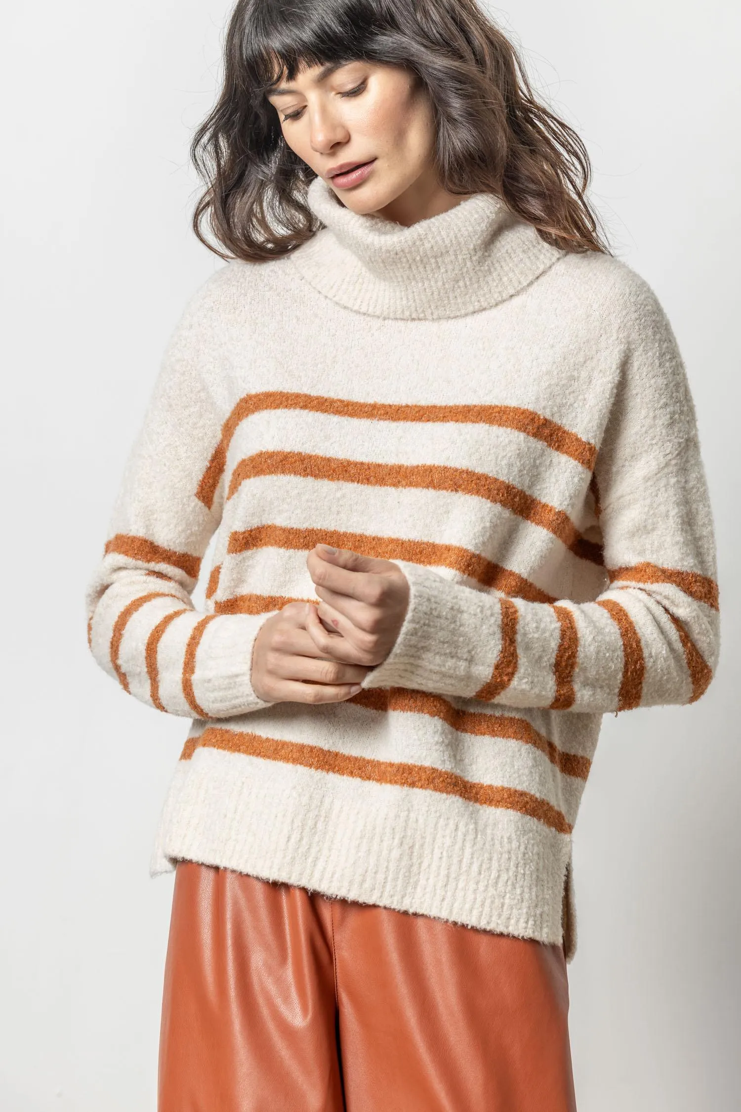 Striped Turtleneck Sweater