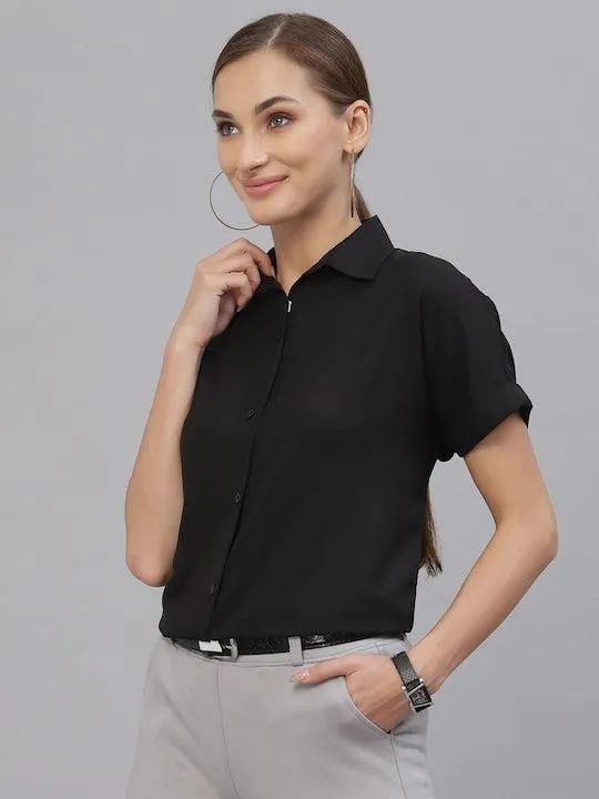 Style Quotient Women Black Solid Shirts