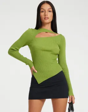 Varnia Knitted Top in Golden Lime