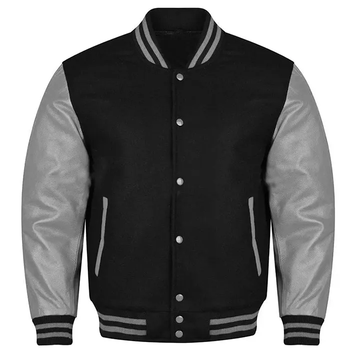 Varsity Jacket - Black Grey