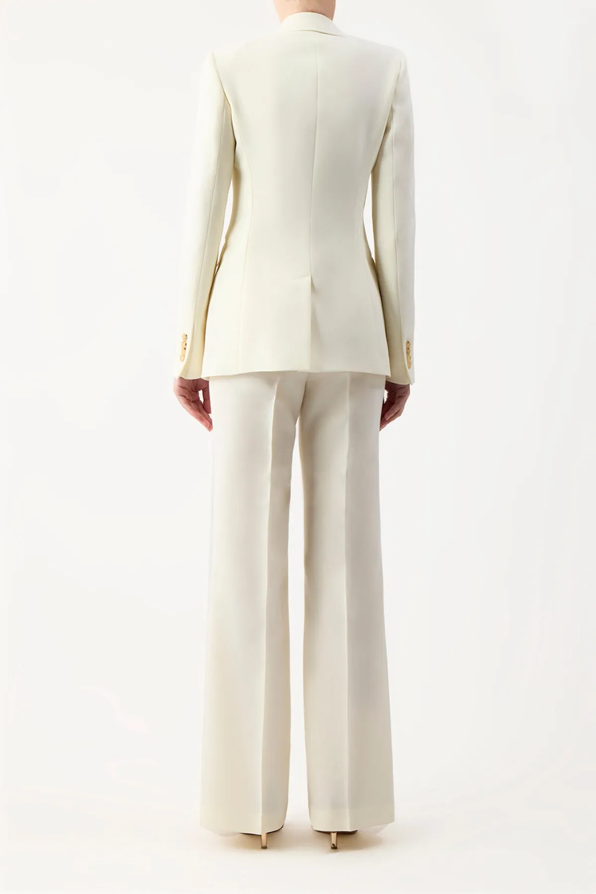 Vesta Pant in Ivory Sportswear Wool