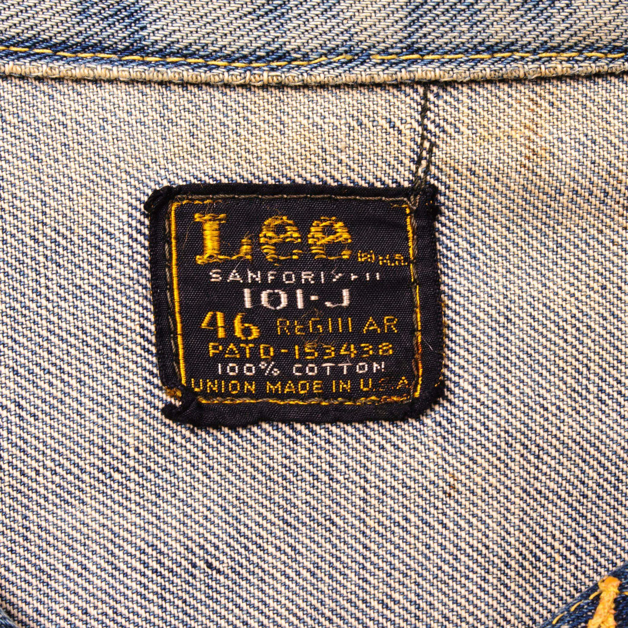 VINTAGE LEE JEANS 101J JACKET 1960s SIZE 46 MADE IN USA