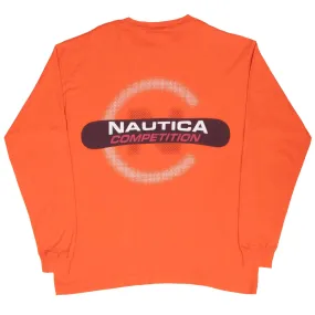 VINTAGE NAUTICA COMPETITION ORANGE LONG SLEEVE TEE SHIRT 2000S MEDIUM MADE USA