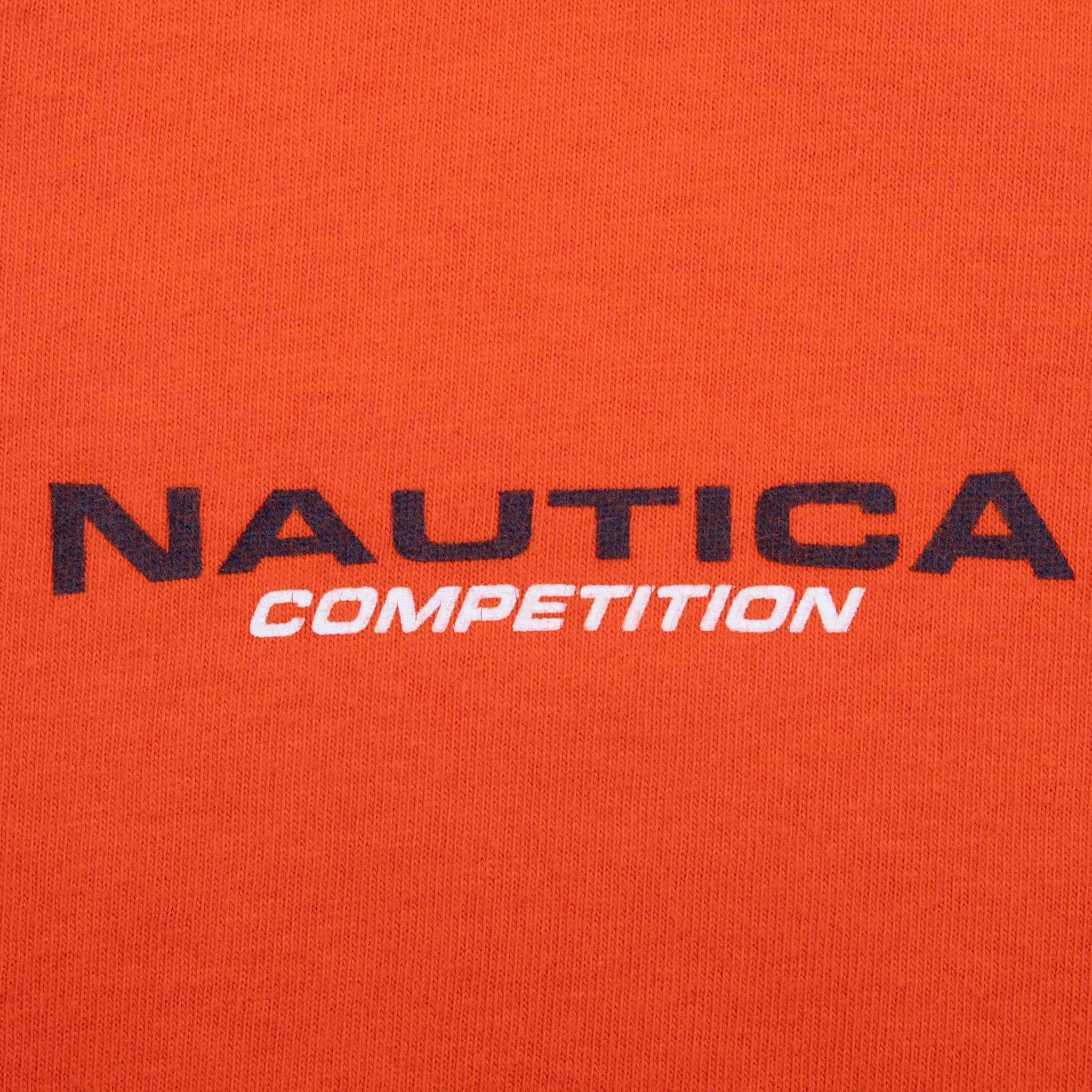 VINTAGE NAUTICA COMPETITION ORANGE LONG SLEEVE TEE SHIRT 2000S MEDIUM MADE USA