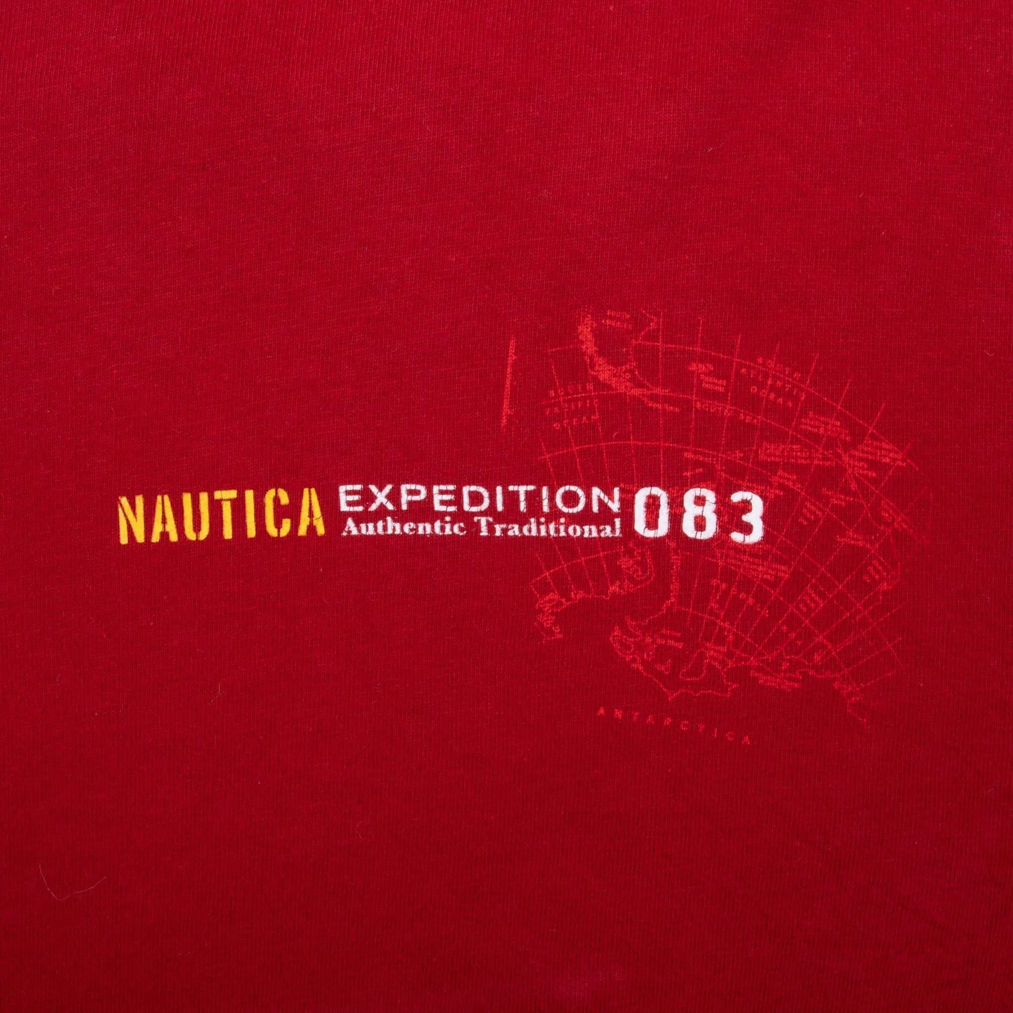 VINTAGE NAUTICA EXPEDITION ANTARCTICA RED LONG SLEEVE TEE SHIRT 2000S XL