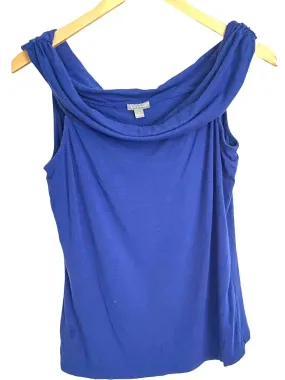 Warm Autumn Blue Sleeveless Knit Top