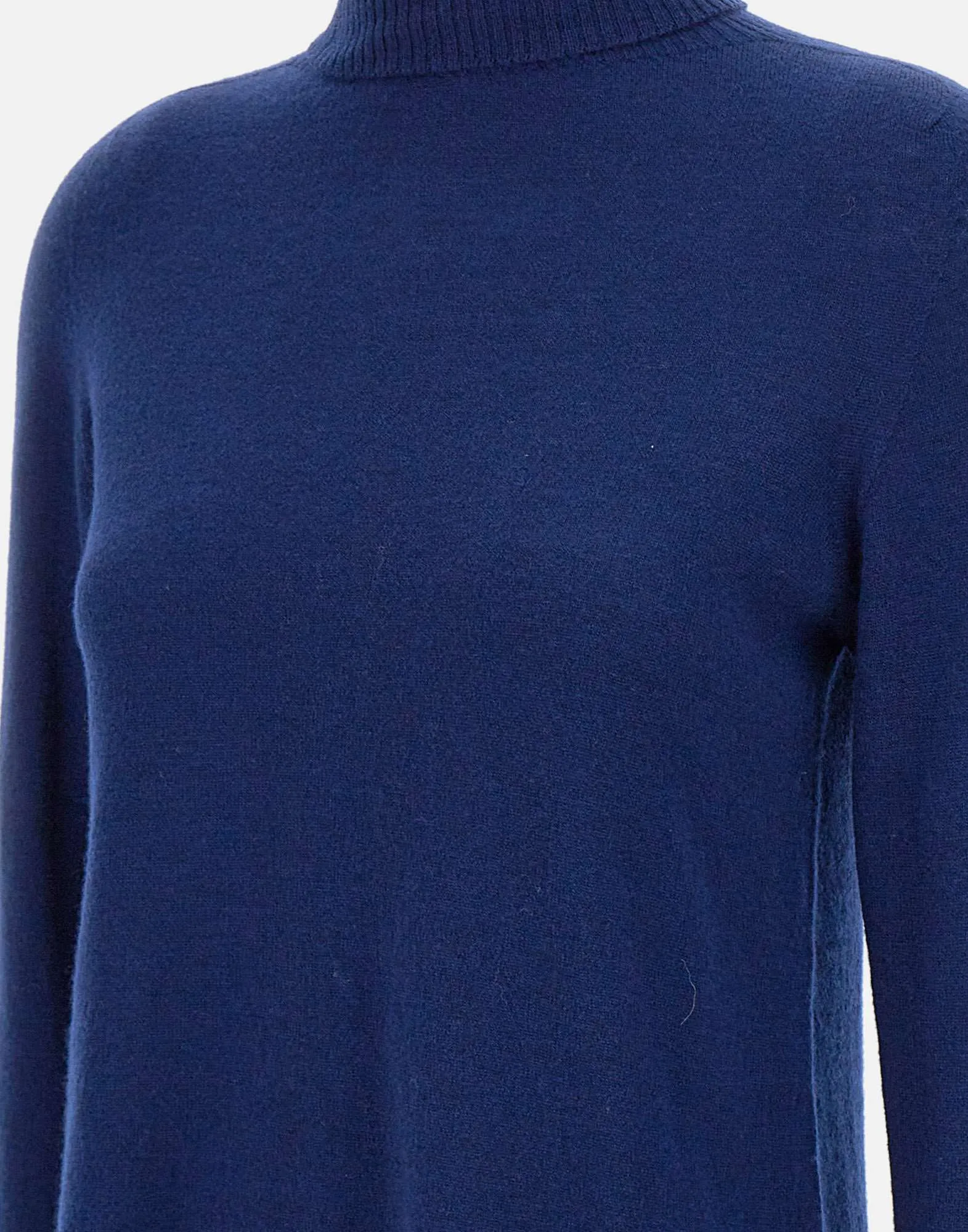 Wool Turtleneck Blue Relaxed Sweater