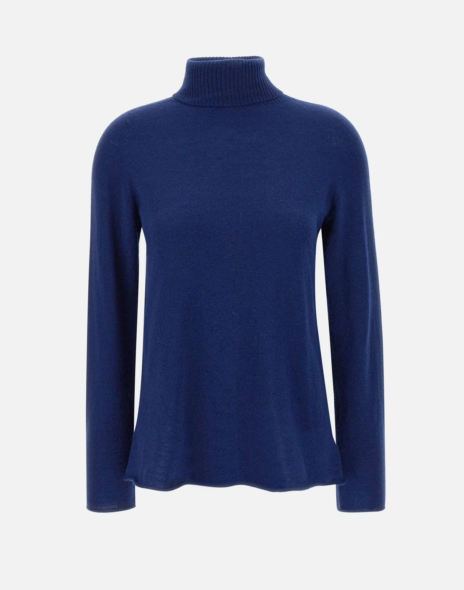 Wool Turtleneck Blue Relaxed Sweater