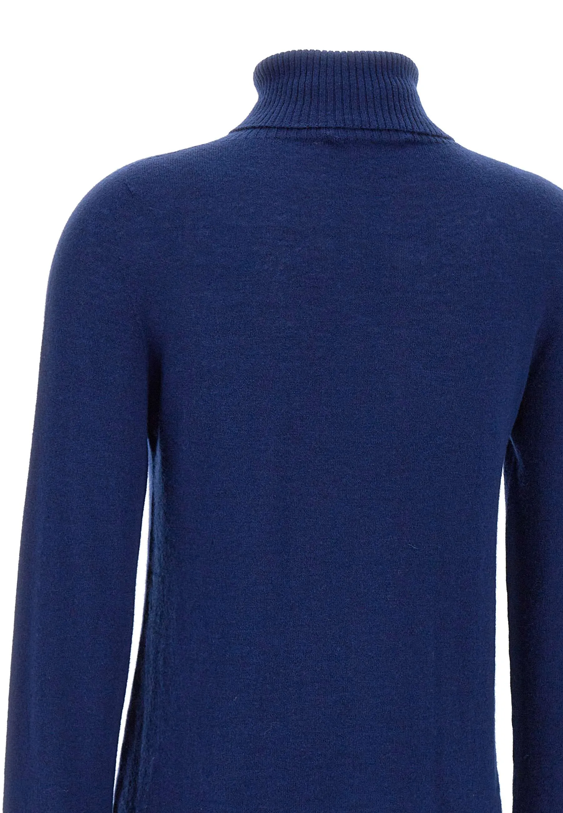 Wool Turtleneck Blue Relaxed Sweater